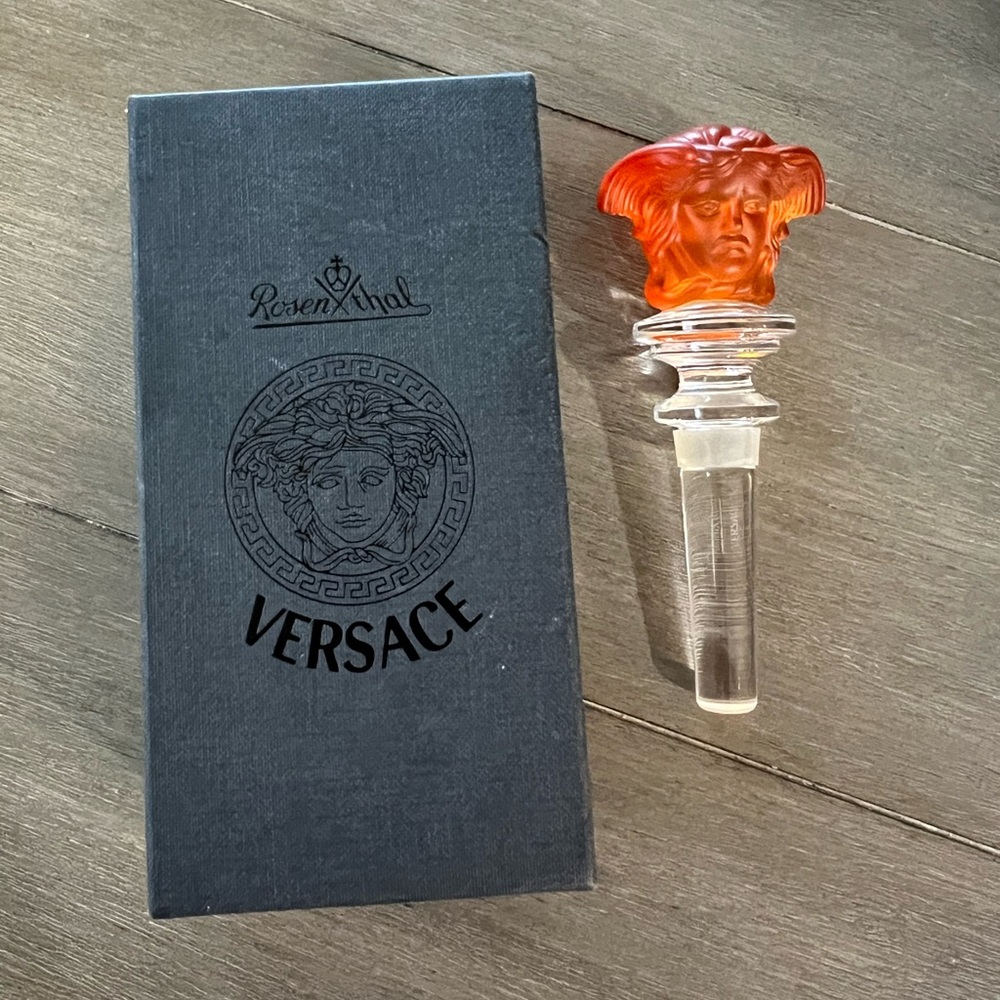 Versace Rosenthal frosted Amber Crystal Wine Stopper
